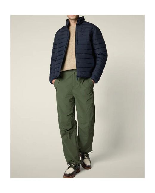 Save The Duck Blue Zip-Up Down Jacket for men