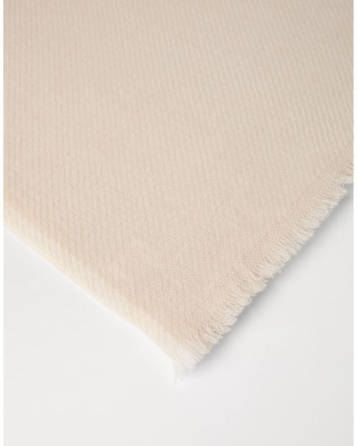 Brunello Cucinelli Natural Logo-Embroidered Scarf for men