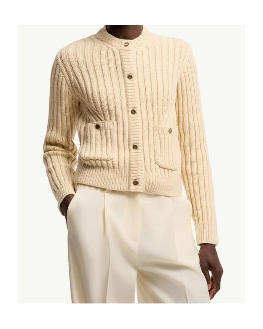 Moncler Natural Cotton Padded Cardigan