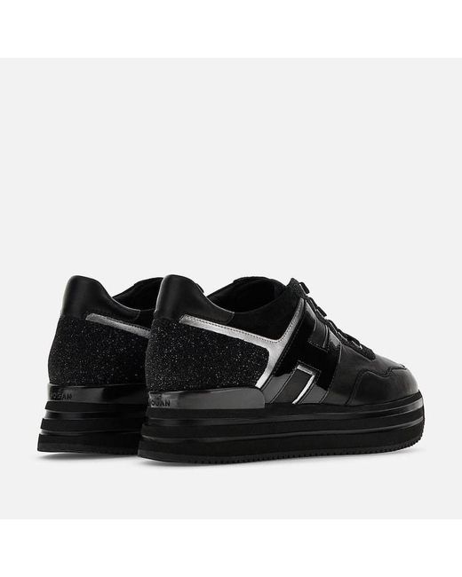 Hogan Black H483 Lace-Up Sneakers
