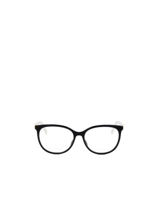 Jimmy Choo Metallic Eyewear Round Frame Glasses