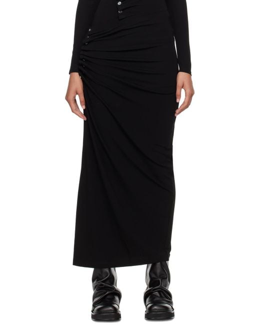 Rabanne Black Rabanne Ruched Midi Skirt