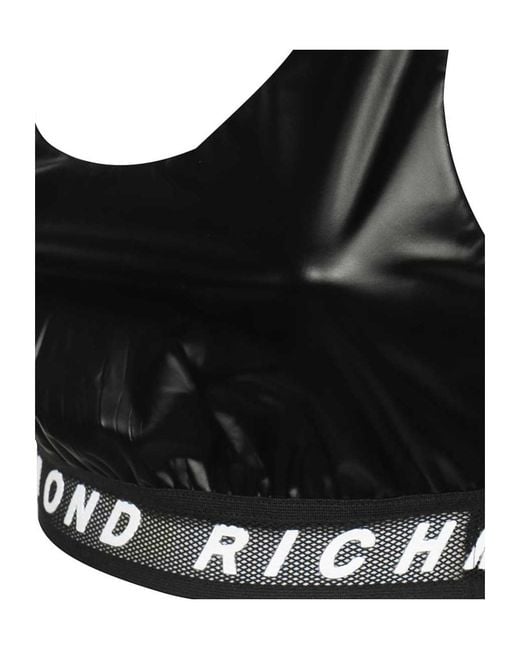 John Richmond Black Logo-Strap Performance Top
