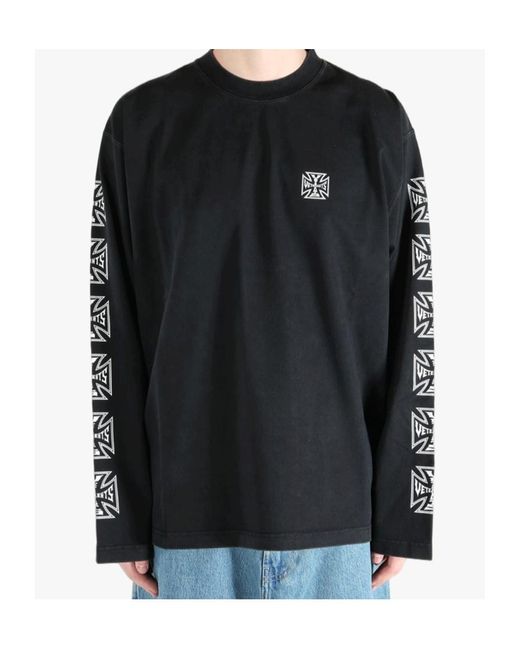 Vetements Black Biker Cross Logo Long-Sleeved T-Shirt for men