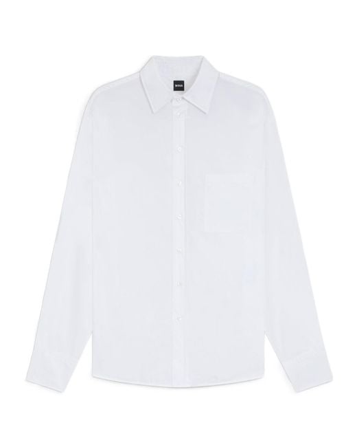 Boss White Pocket-Detail Shirt