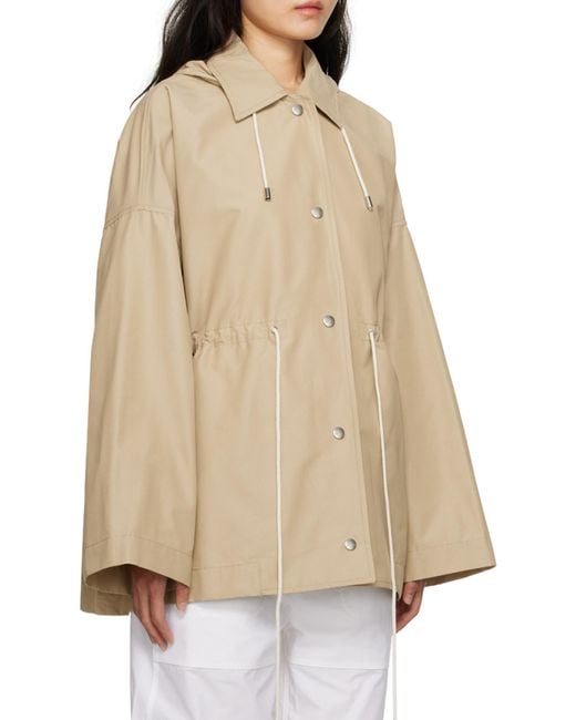 TOTEME Hooded Drawstring Parka in Natural | Lyst