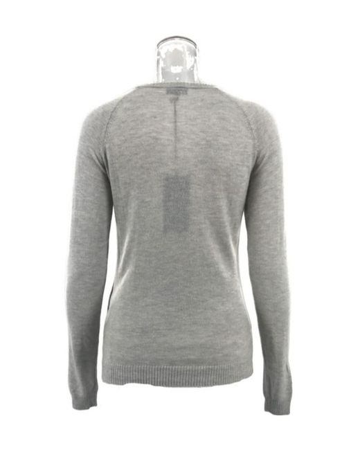 Armani Jeans Gray Round-Neck Long-Sleeved Sweater