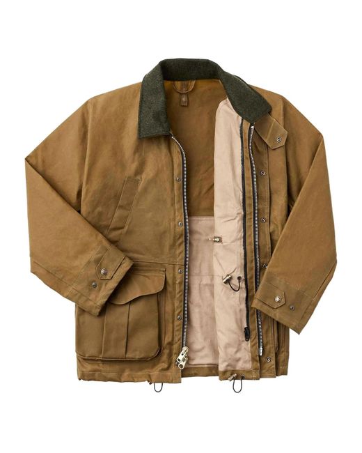 Filson Brown Press-Stud Cotton Jacket for men