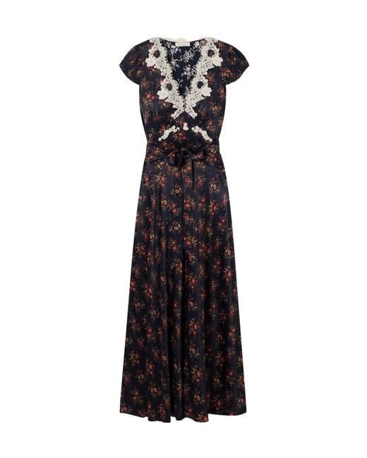 Doen Black Coraline Lace Flower Midi Dress