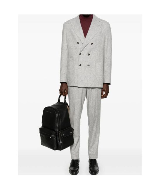 Brunello Cucinelli Gray Double-Breasted Suit for men
