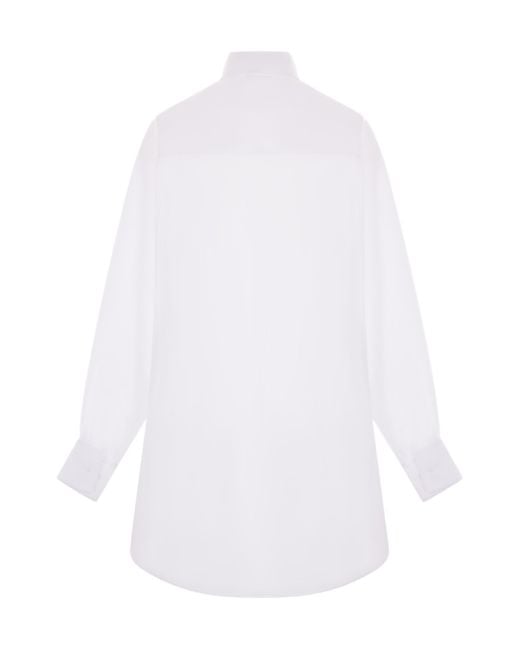 Ermanno Scervino White Macrame Lace Oversized Shirt