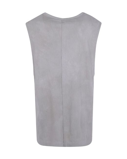 Ziggy Chen Gray Graphic-Print Sleeveless T-Shirt for men