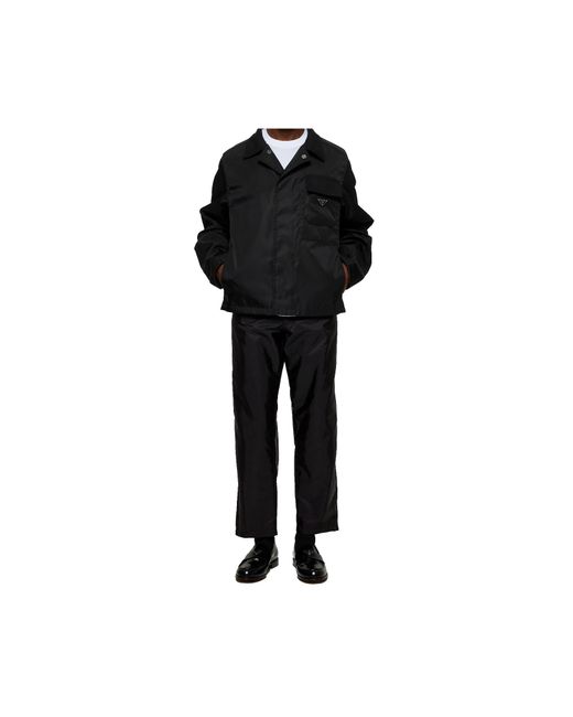 Prada Black Logo Plaque Long Sleeved Jacket for men