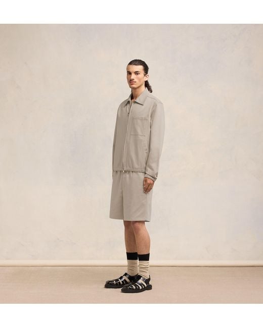 AMI Natural Long-Sleeved Zipped Bomber Jacket for men