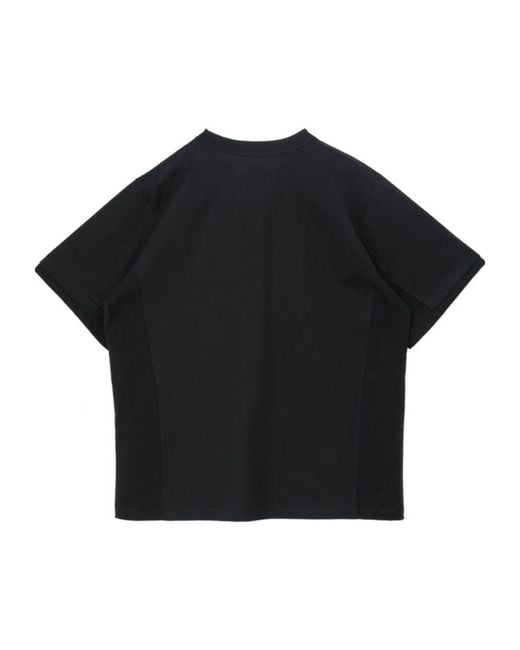 Sacai Black Short Sleeved Crewneck T-Shirt for men