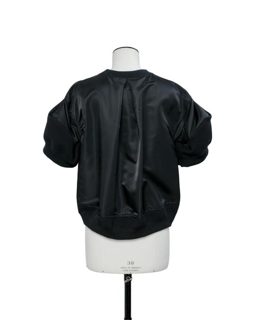 Sacai Black Short Sleeve Panelled T-Shirt