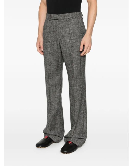 Valentino Gray Cuffed-Hem Trousers for men