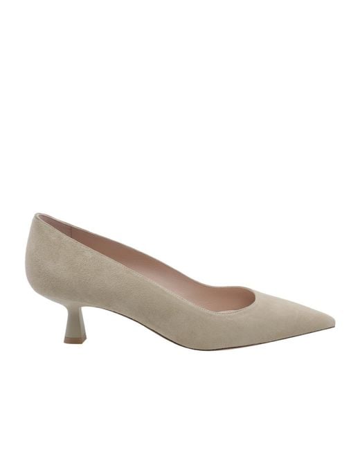 Stuart Weitzman Gray Pointed-Toe High Heels