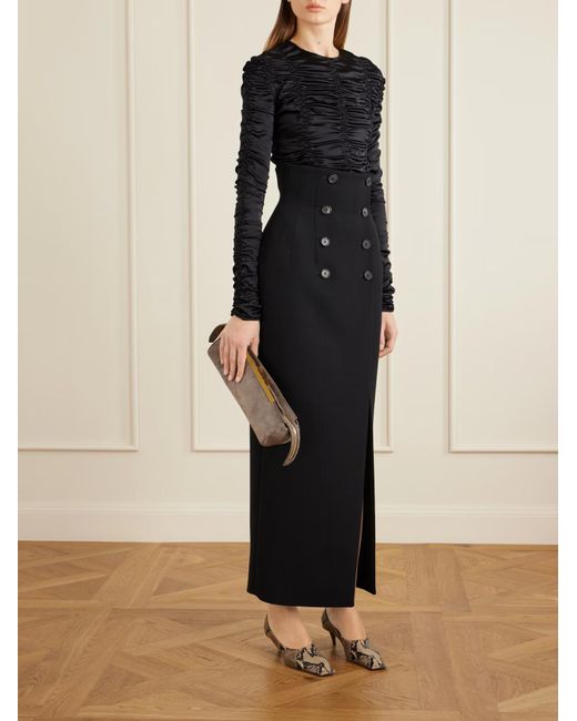 Khaite Black Rory's Pleated Top