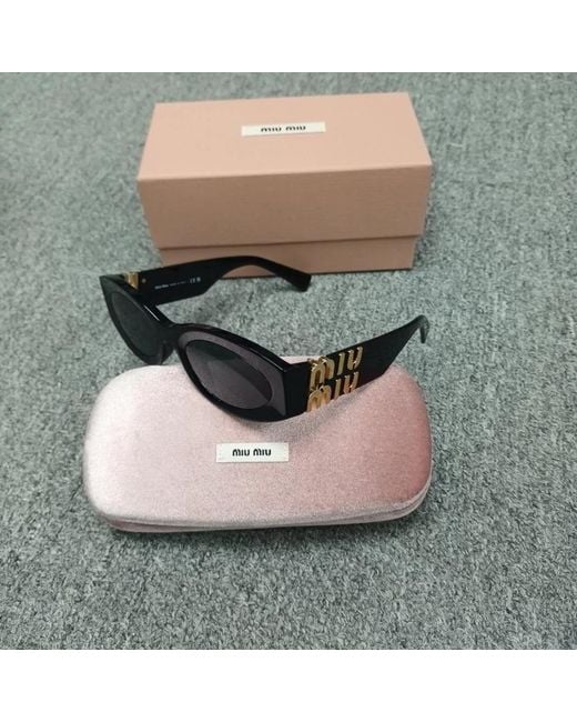 Miu Miu White Eyewear Cat-Eye Sunglasses