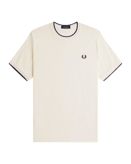 Fred Perry White Tipped Crewneck Shortsleeve Tshirt for men