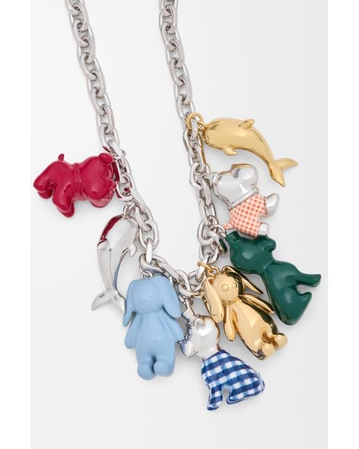 Loewe White Animals Charm Necklace