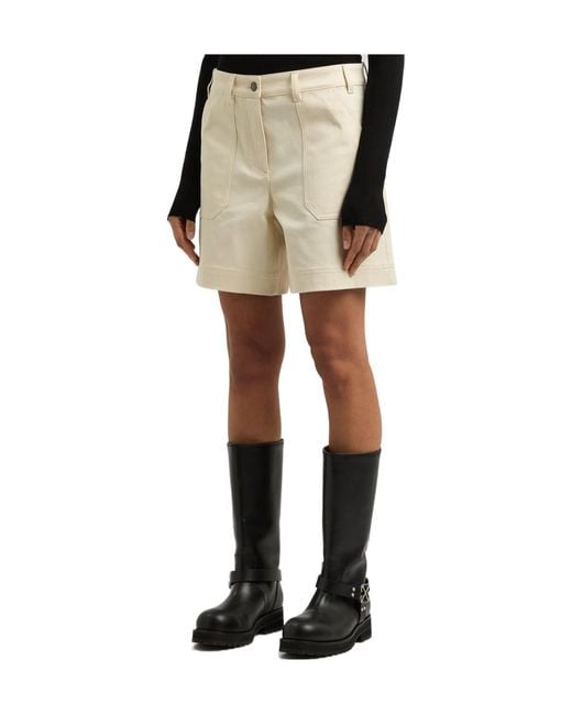 Moncler Natural Cotton Twill Shorts