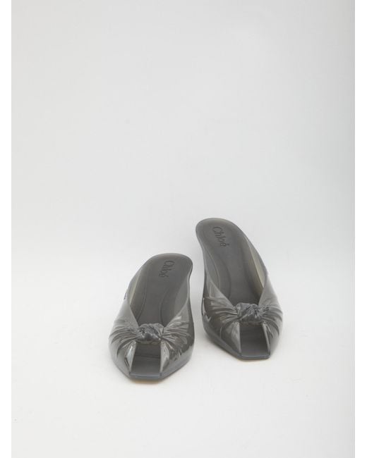 Chloé Gray Chloé Knotted Jelly-Heel Mules