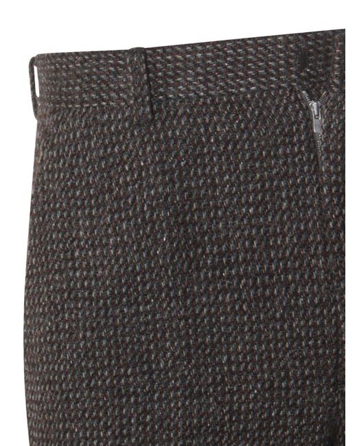 Auralee Gray Pleat Detailed Tweed Pants for men