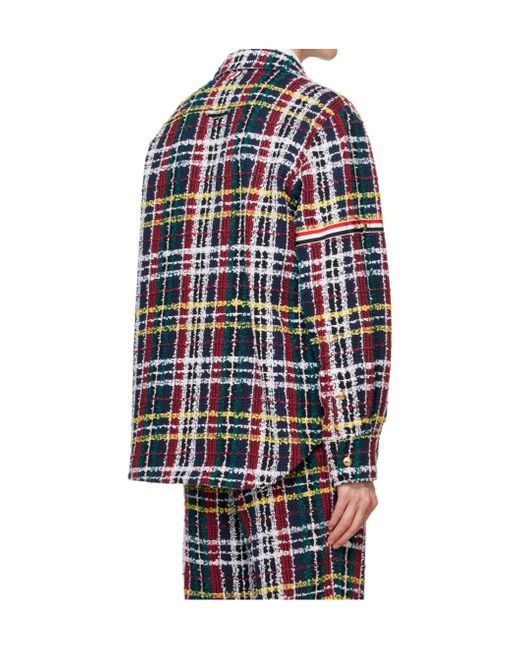 Thom Browne Blue Checked Casual Jacket for men