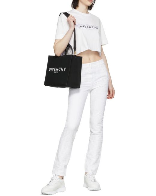 Givenchy Black Logo Printed Top Handle Bag
