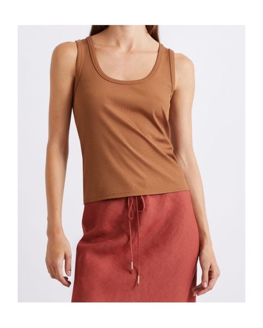 Marella Brown Rib-Knit Vest