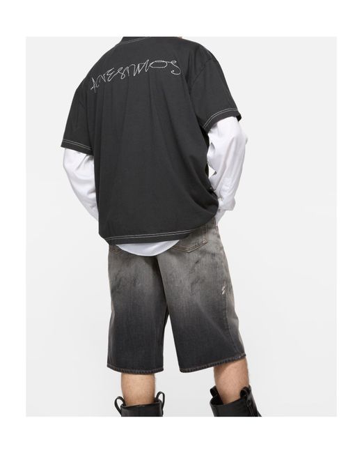 Acne Black Logo T-Shirt for men