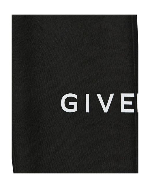 Givenchy Black Logo Printed Rear-Welt Pocketed Track Pants for men