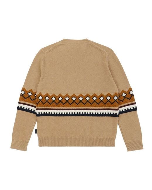 Burberry Natural Round-Neck Long-Sleeved Pullover