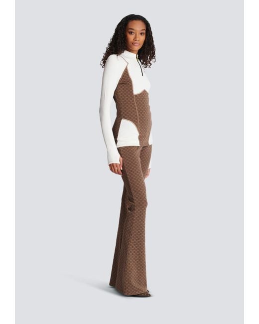 Balmain White Mini Monogram Technical Top