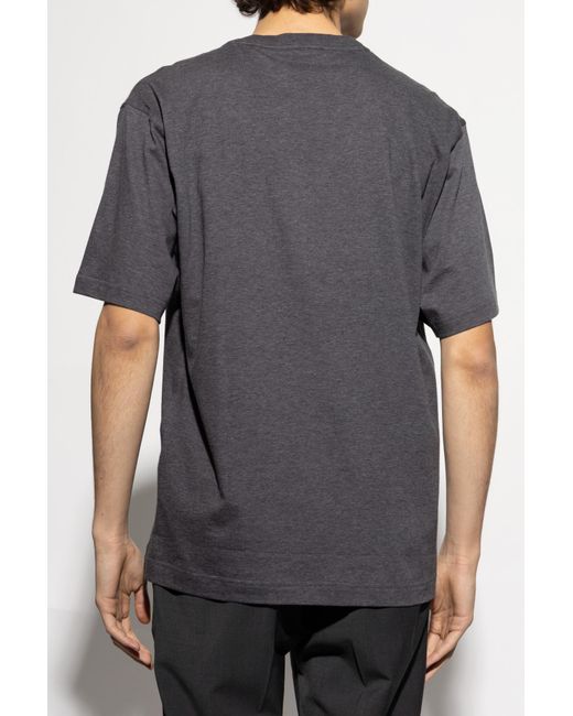 Dolce & Gabbana Gray Logo Printed Crewneck T-Shirt for men