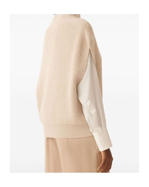 Fabiana Filippi Natural High-Neck Knitted Vest