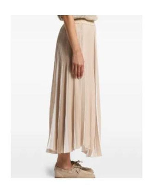 Peserico Natural Two-Tone Pleated Skirt