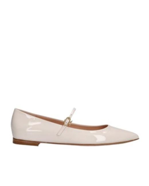 Gianvito Rossi Natural Pointed Flat Shoes