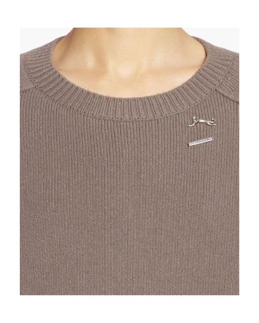 Lanvin Brown Ribbed Cuff Oversized Jumper