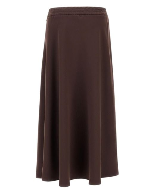 Herno Brown Drawstring Flared Skirt