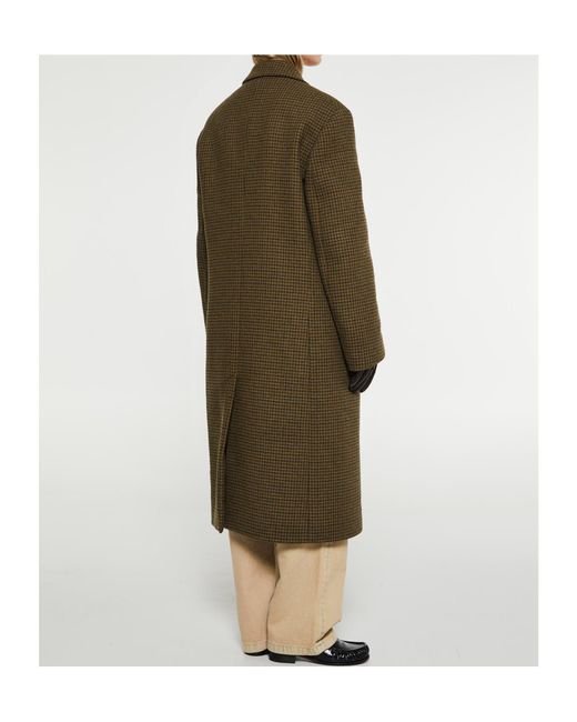 Acne Green Double Breasted Logo Patch Coat