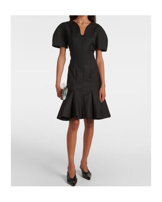 Nina Ricci Black Wool Gabardine Midi Dress