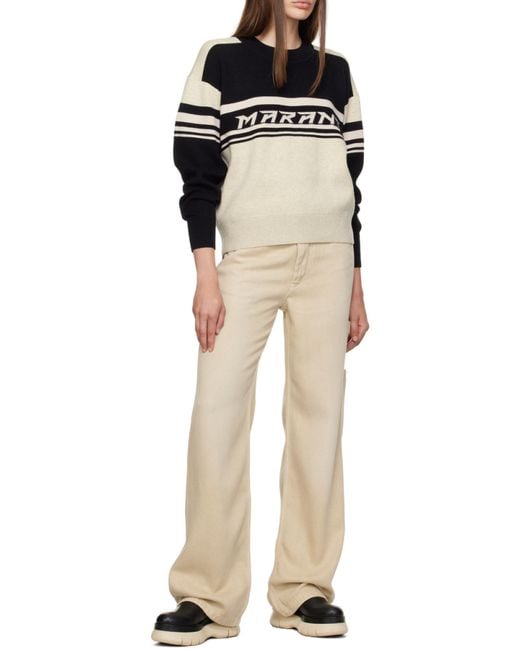 Isabel Marant Black Isabel Marant Étoile Callie Logo Intarsia Crewneck Jumper