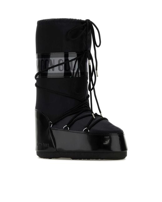 Moon Boot Black Icon Glance Lace-Up Snow Boots for men