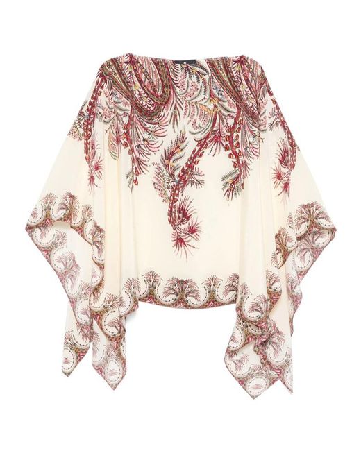 Etro Pink Paisley Printed Boat-Neck Blouse