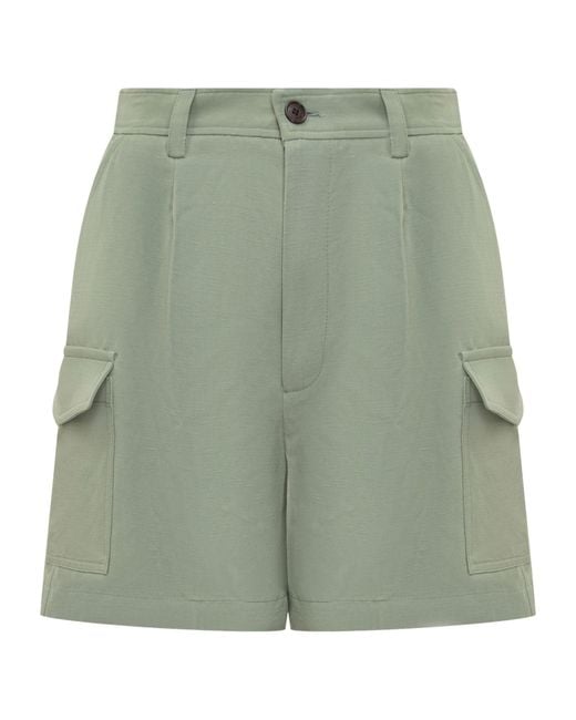 Woolrich Green Button Detailed Cargo Shorts