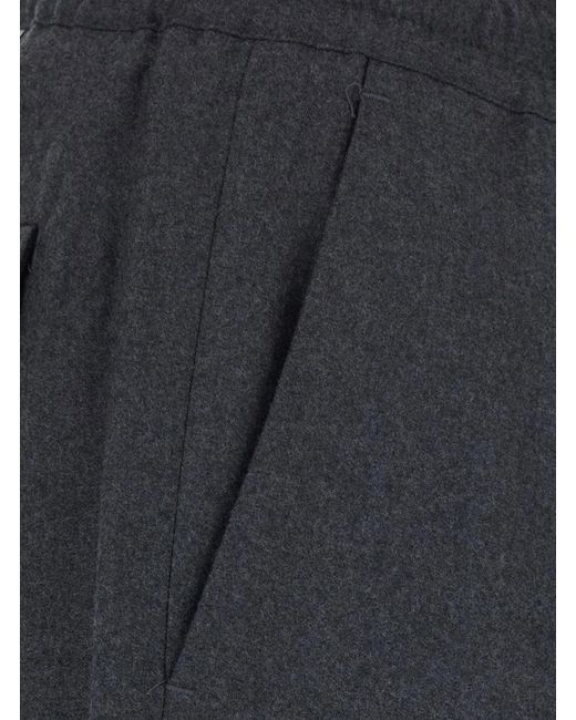 Low Brand Blue Elastic-Waist Casual Trousers for men