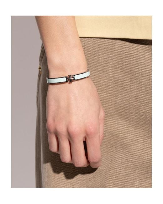 Tory Burch White Icon Logo Bracelet